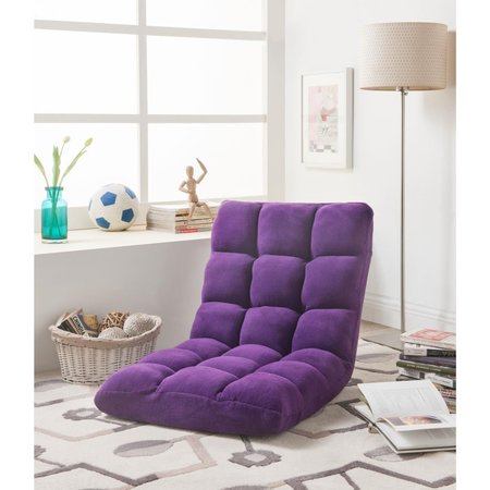 POSH LIVING Microplush Modern Armless Quilted Recliner Chair with foam filling and steel tube frame - Purple PO380863